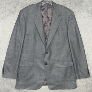 Lauren Ralph Lauren Blazer Men's 44L Gray‎ Silk Wool Blend Houndstooth Jacket